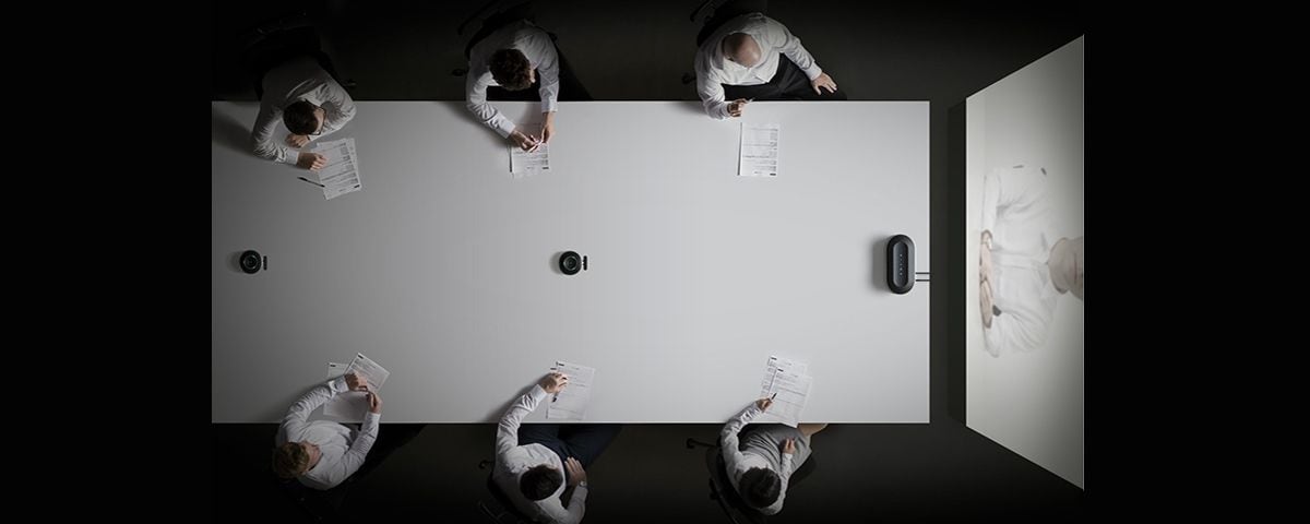 會(huì)議用麥克風(fēng)揚(yáng)聲器插圖